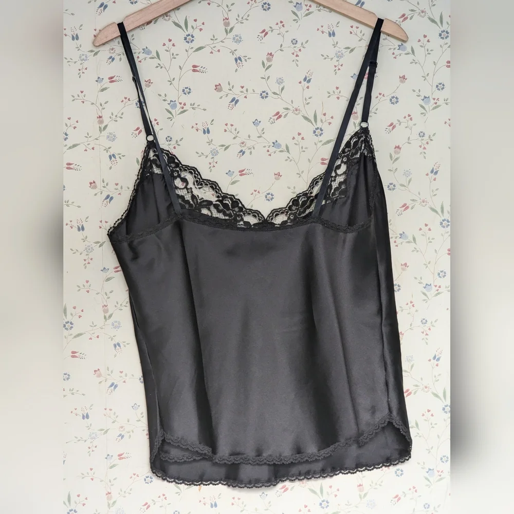 Black Lace Cami 38 L Top Day Night Camisole Layer Lingerie Special Event Date